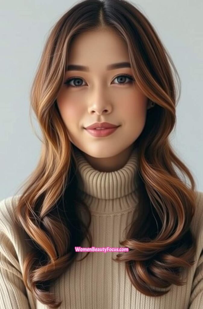 1. Rich Chocolate Brown Waves Front View