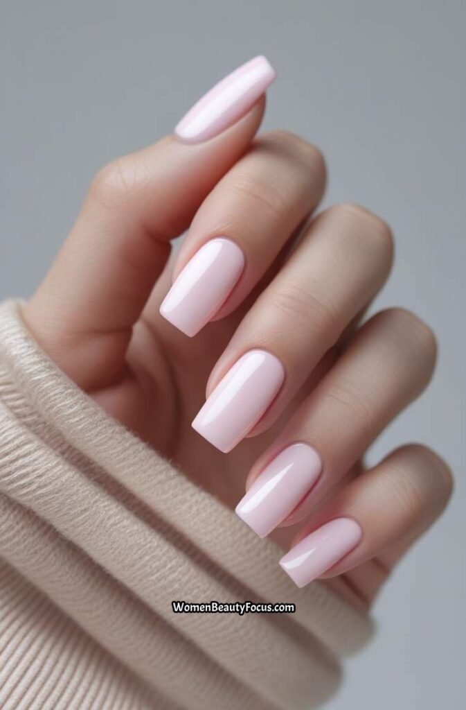 1. Soft Pastel Pink Short Nails
