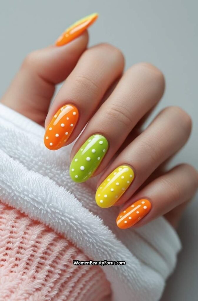 1. Tropical Citrus Nail Designs for a Fun Summer Vibe