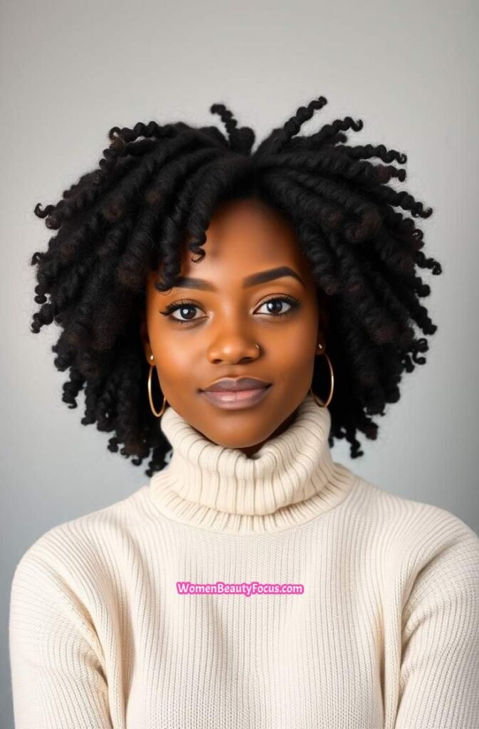 1. Voluminous Twist Out with Defined Curls FrontStraight View
