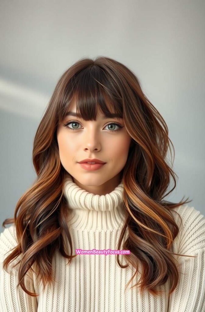 1. Wavy Bob with Curtain Bangs FrontStraight View
