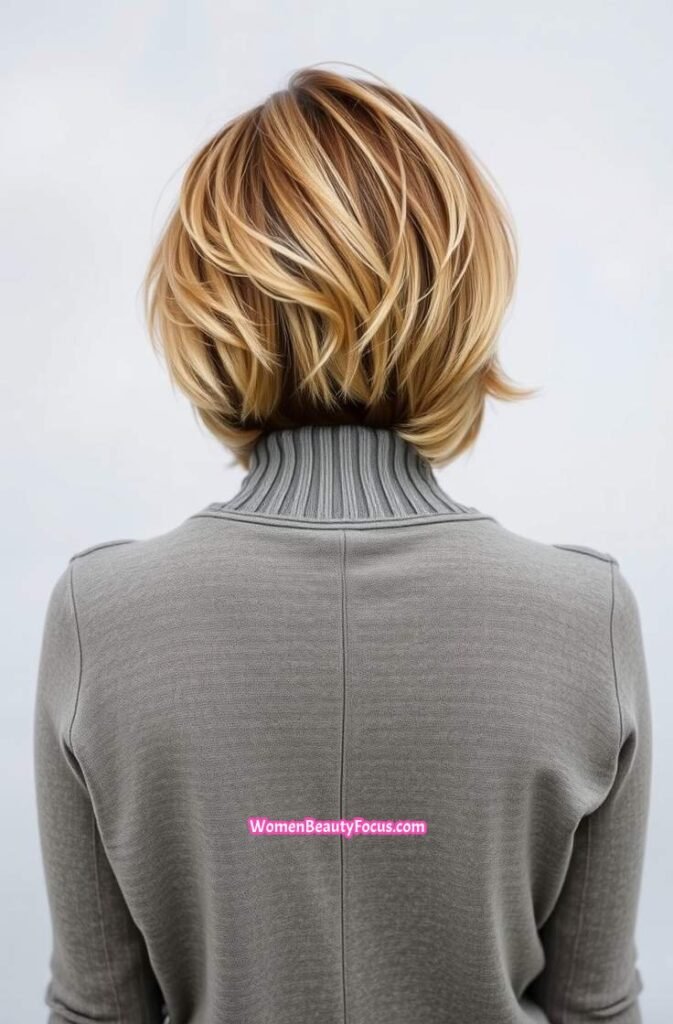 10. Back View of Shaggy Bob with Textured Layers Back View