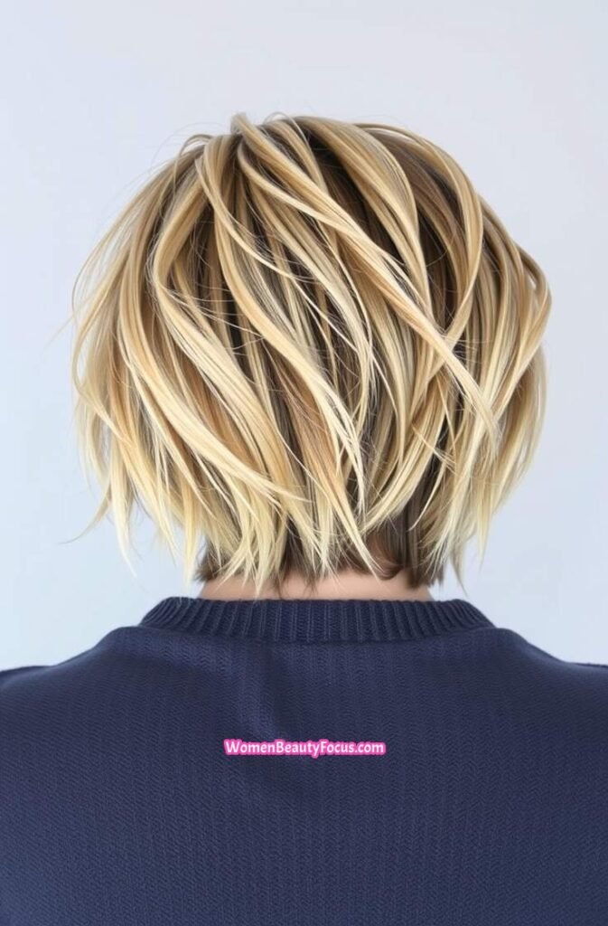 10. Back View of a Messy Bob Back View