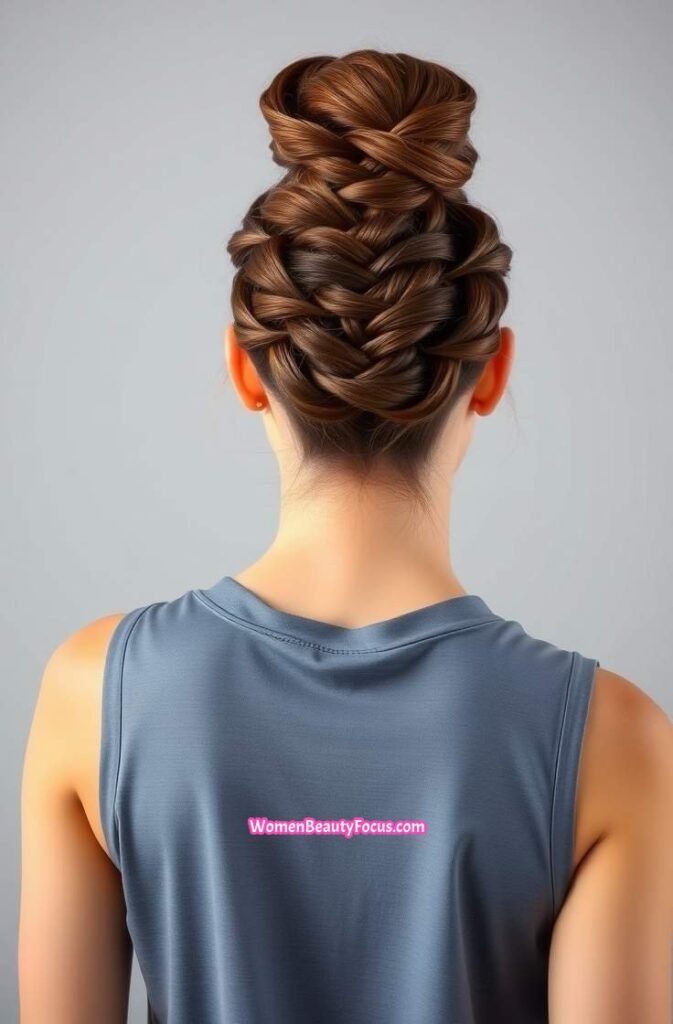 10. Braided Crown Updo Back View