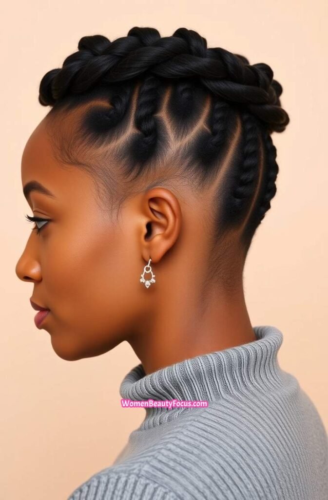10. Halo Braid with Coily Texture Side View