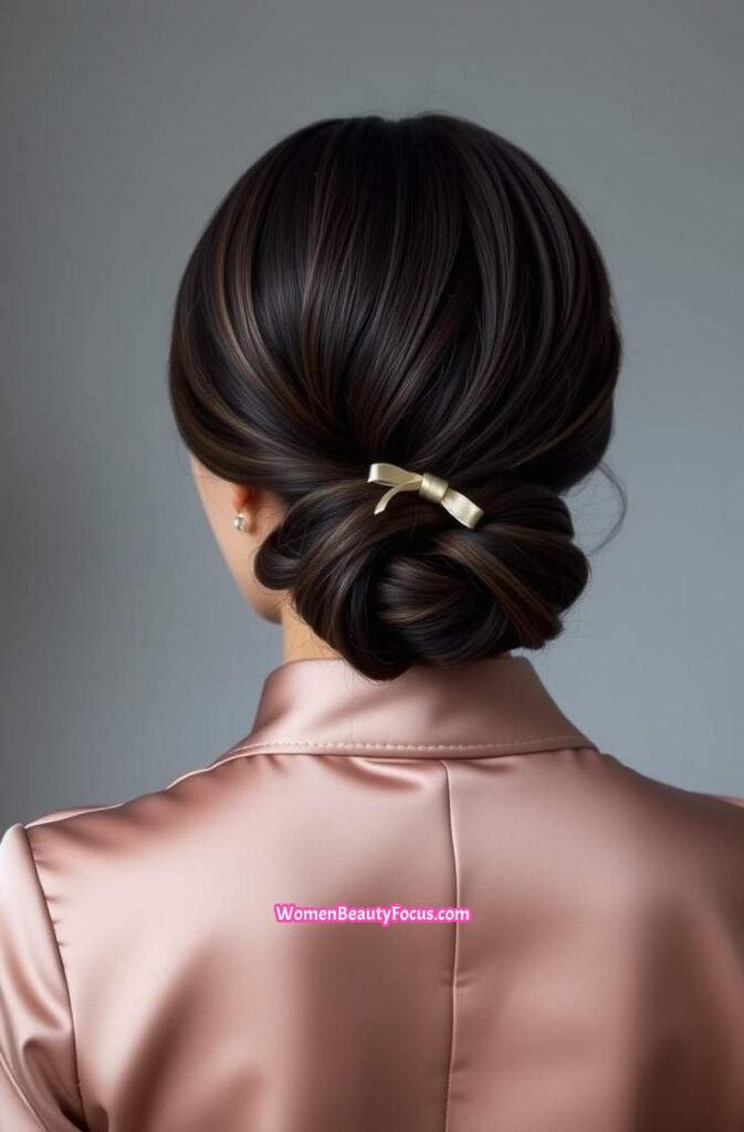 10. Polished Low Chignon Back View
