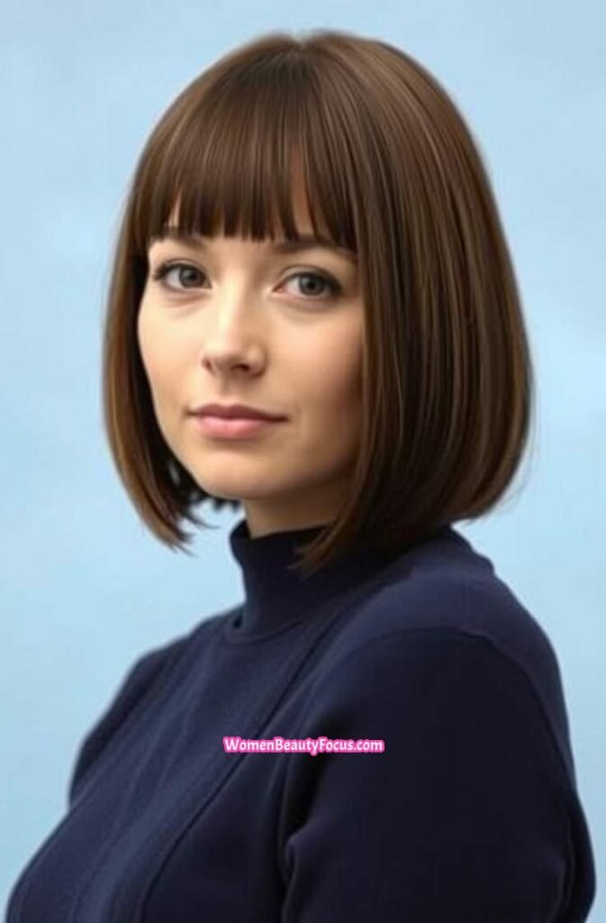 11. Blunt Cut Bob with No Bangs FrontStraight View