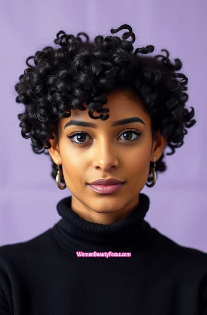 11. Chic Curly Pixie Front View