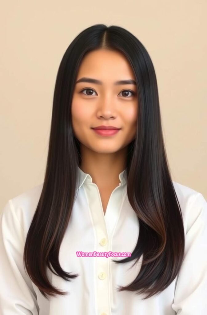 11. Classic Straight Long Hair FrontStraight View