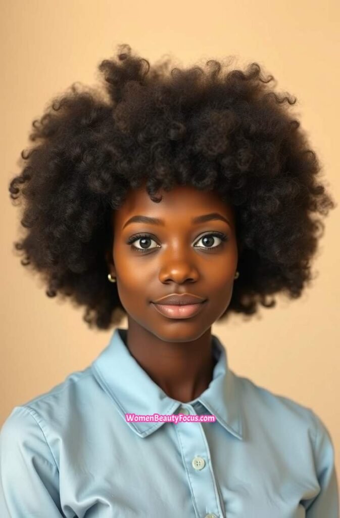11. Fluffy Afro with Soft Edges Front View