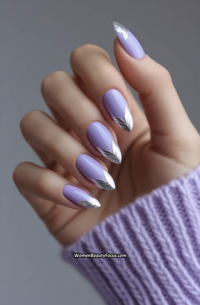 11. Light Lavender Silver Leaf Accents