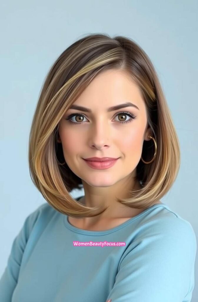 11. Rounded Bob with Wispy Bangs Front View