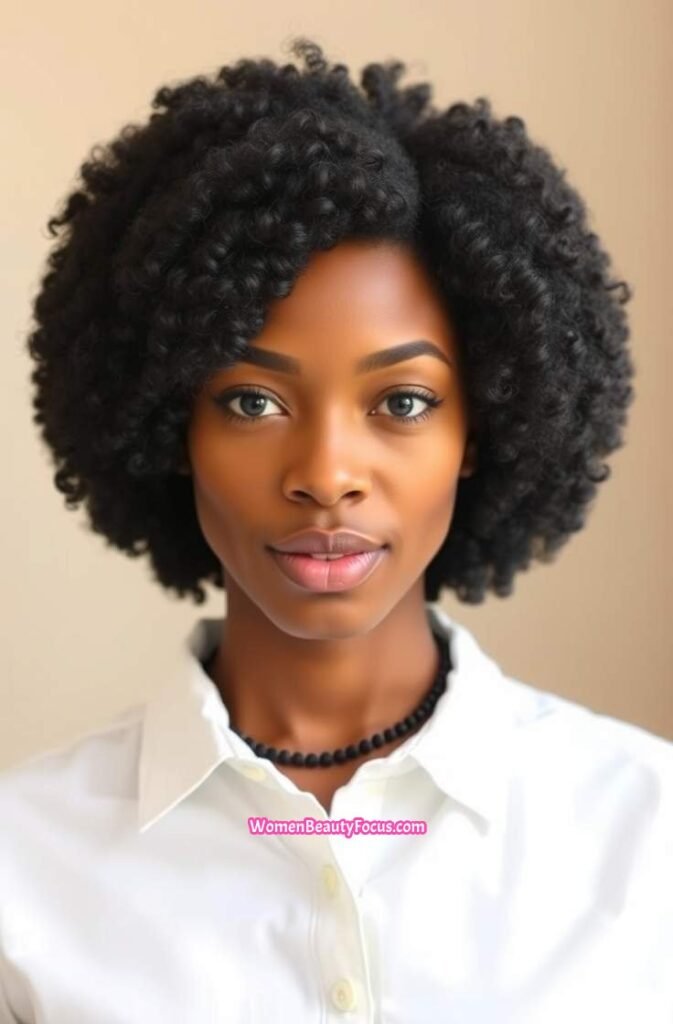 11. Shoulder Length Afro Bob Front View