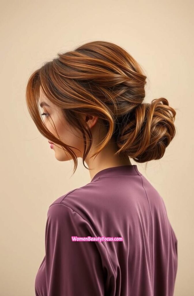 11. Tousled Updo with Soft Layers Front View