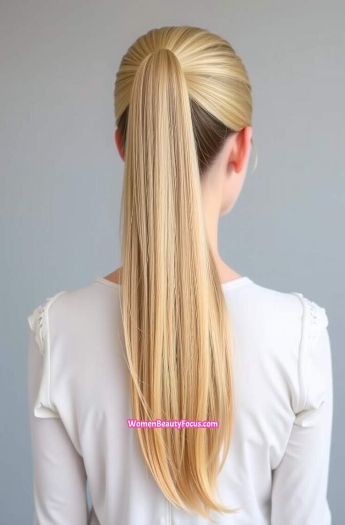 11. Ultra Sleek Ponytail Front View