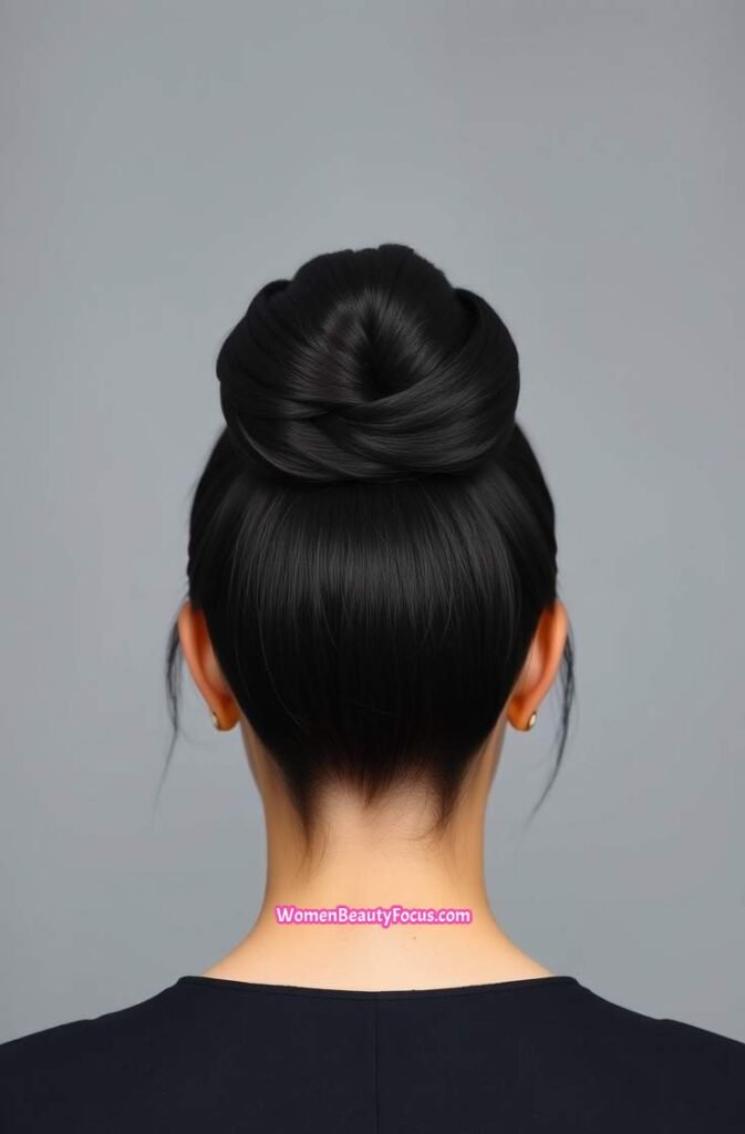 12. Back View of a High Bun Back View