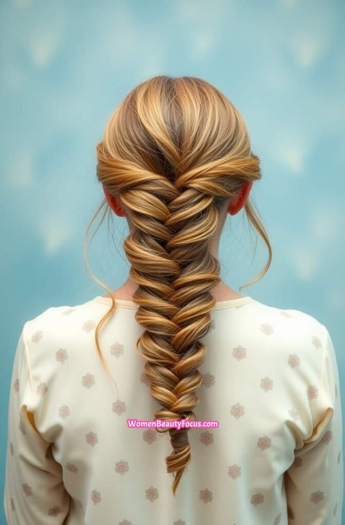 12. Boho Inspired Loose Braid Back View