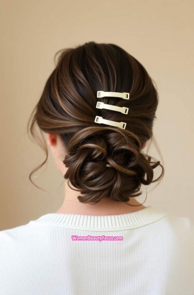 12. Claw Clip Low Bun Back View