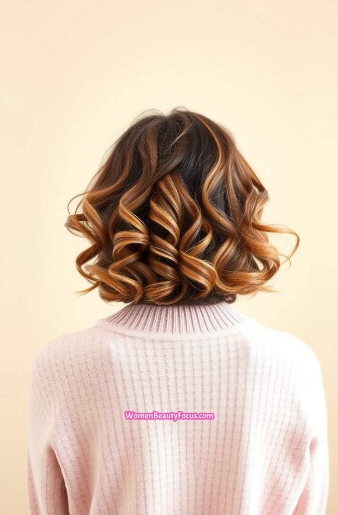 12. Curled Bob Back View
