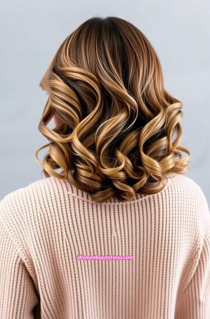 12. Loose Curls with Side Part Back View