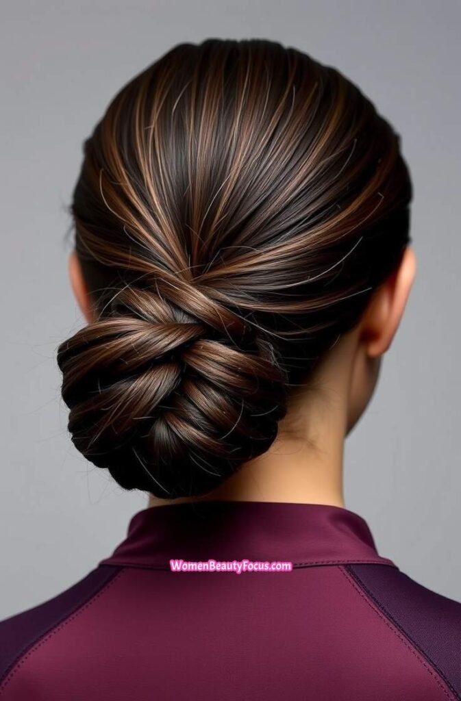 12. Low Twisted Bun Back View