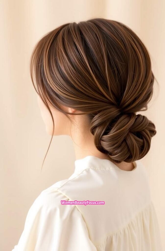 12. Low Twisted Chignon Side View