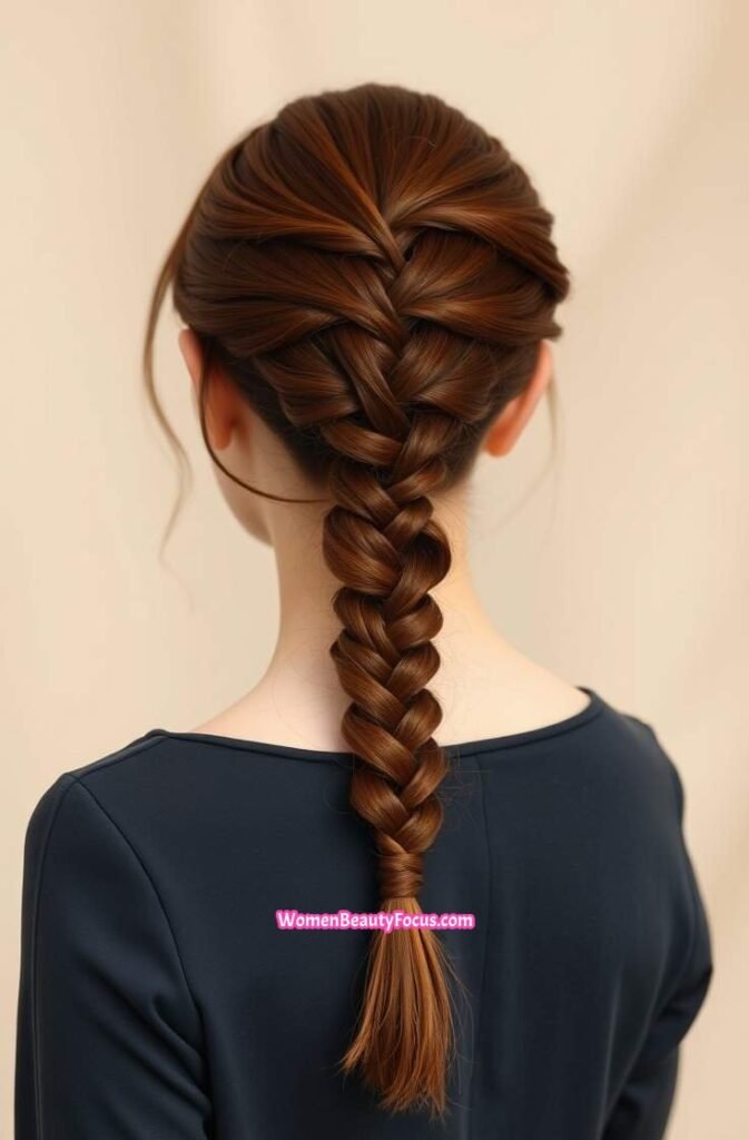 12. Rope Braid Ponytail Back View