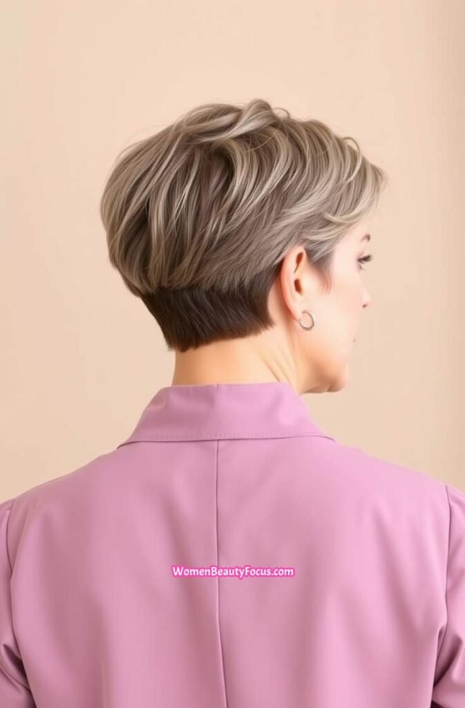 12. Tapered Pixie with Nape Detail Back View