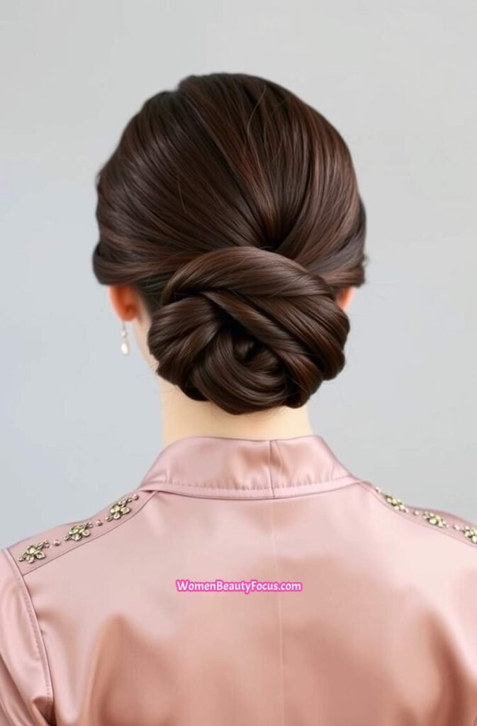 12. Twisted Knot Bun Back View