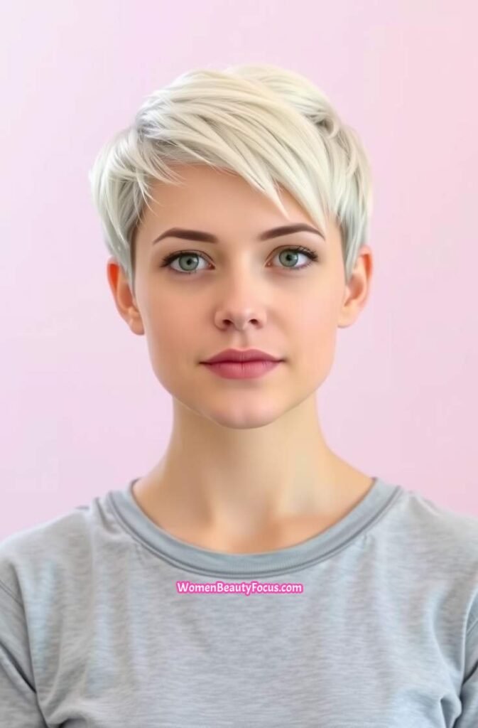 13. Edgy Pixie with Highlights Front View