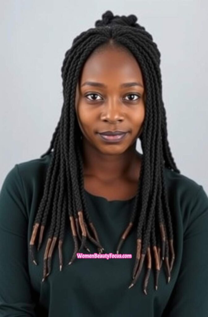 13. Locs with Loose Front Strands FrontStraight View
