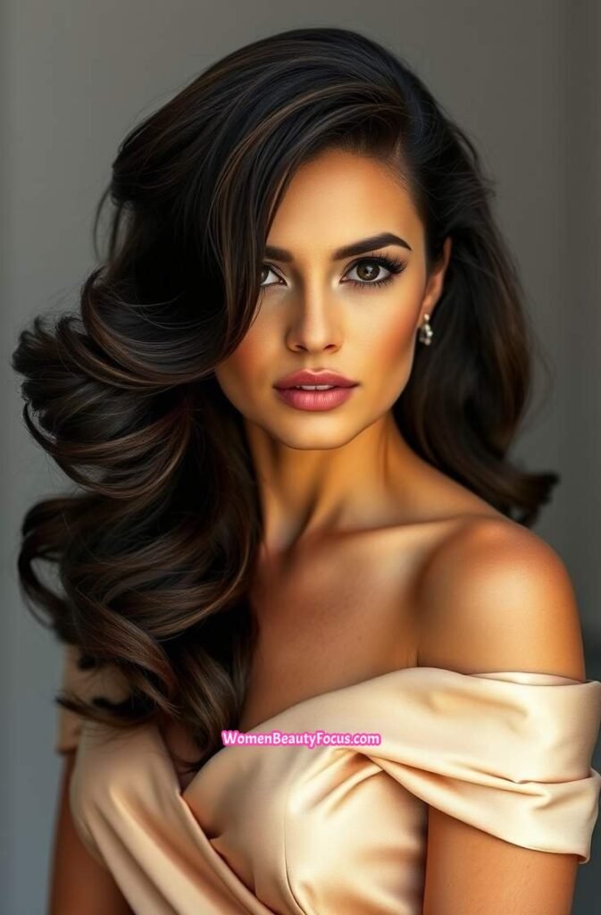 13. Voluminous Side Swept Waves Front View