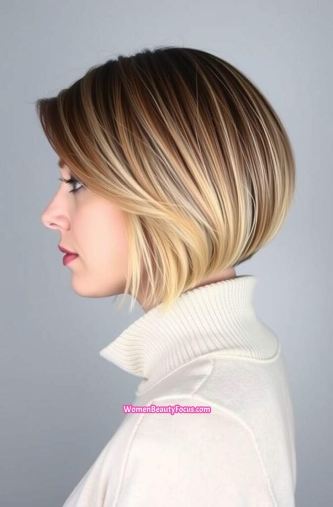 14. Asymmetrical Bob with Side Bangs Side View