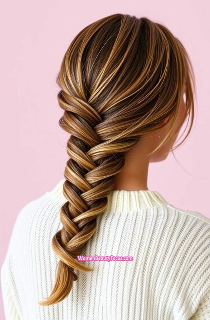 14. Elegant Waterfall Braid Back View