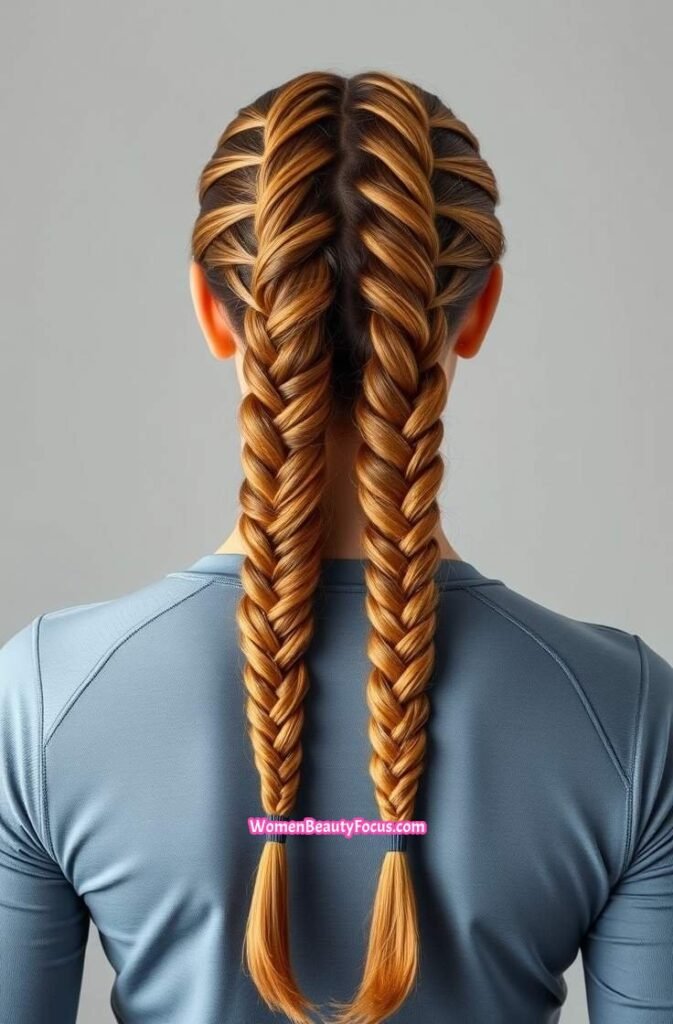 14. French Braided Pigtails Back View