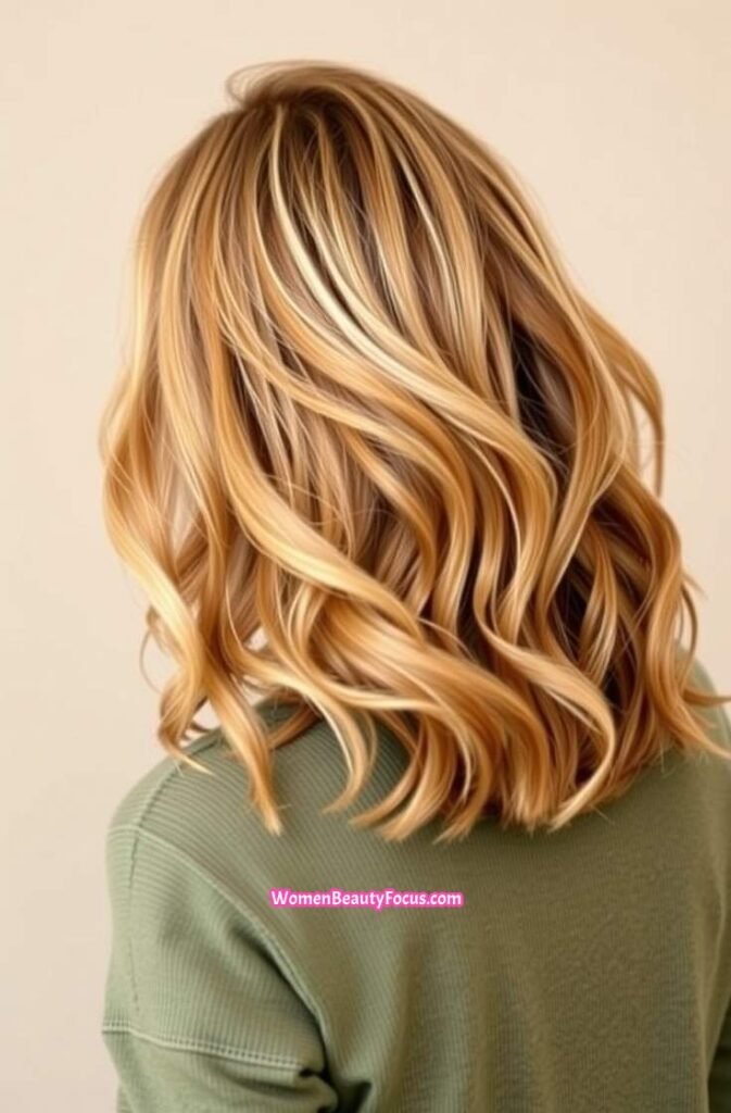 14. Loose Waves with Subtle Highlights Back View
