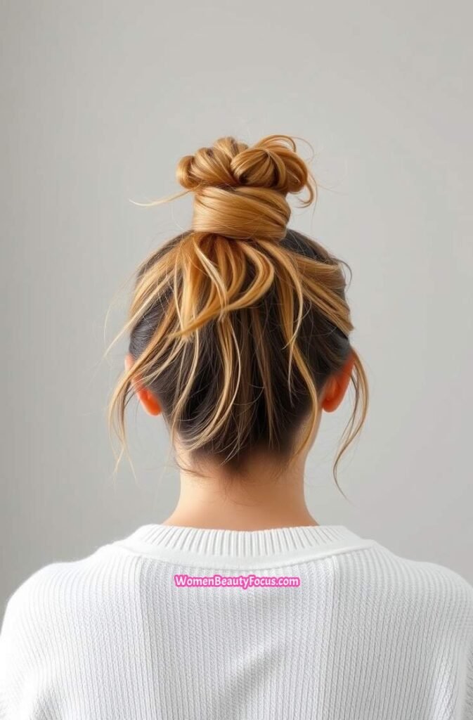 14. Messy Top Knot Back View