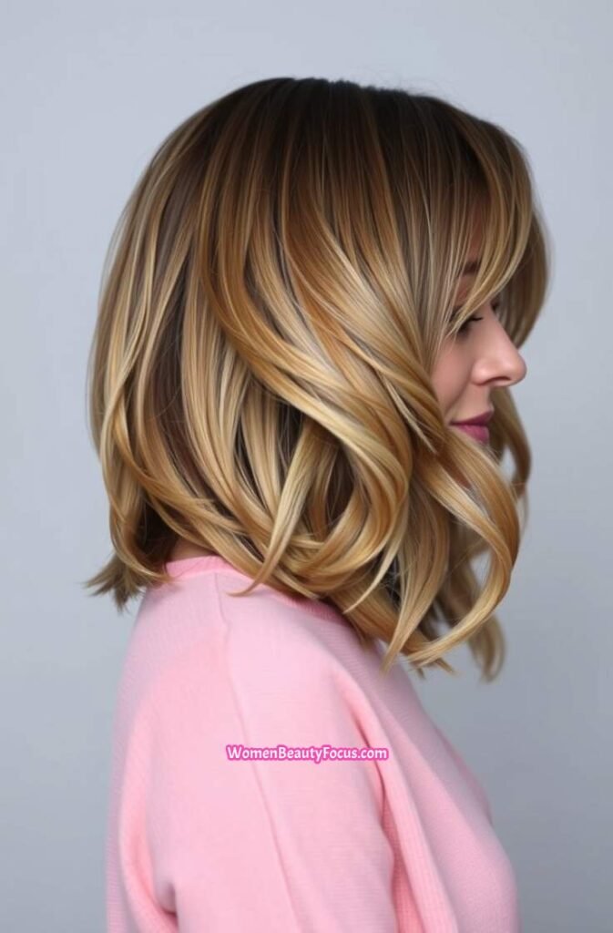14. Shag with Side Swept Layers Side View
