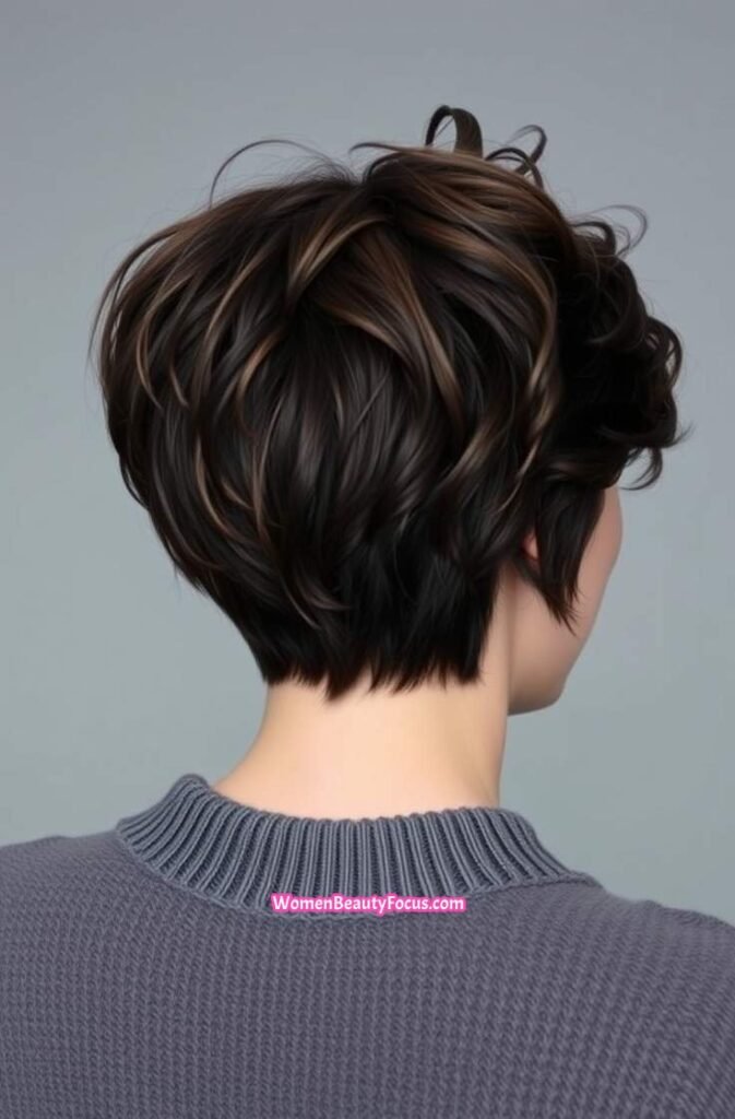14. Softly Messy Pixie with Subtle Curls Back View