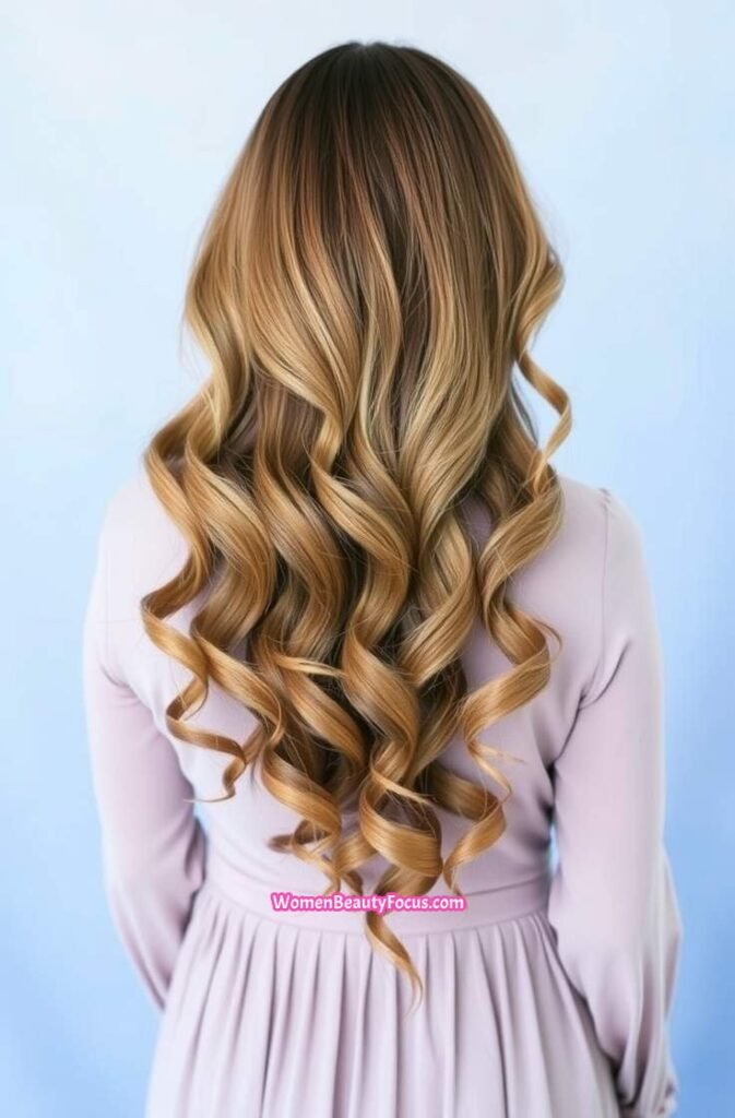 14. Textured Quick Weave with Loose Waves Back View