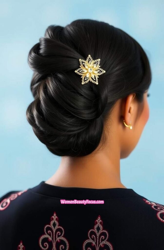 14. Twisted Updo with Accessory Back View