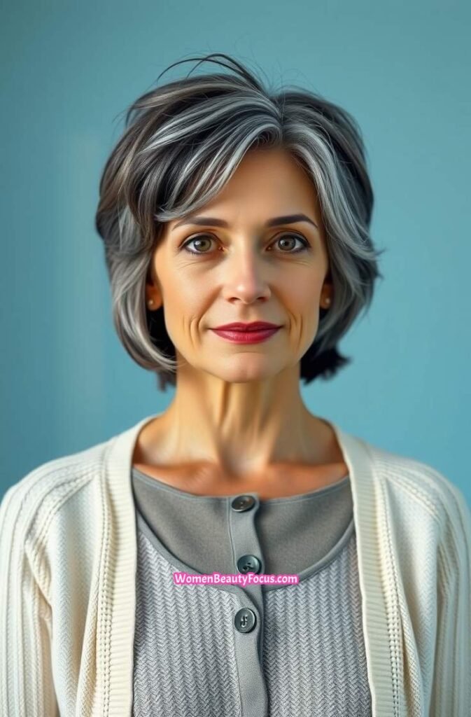 15. Cropped Cut with Textured Top Front View