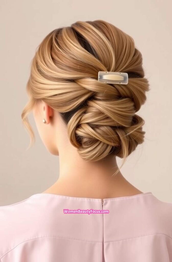 15. High Claw Clip Twist Back View