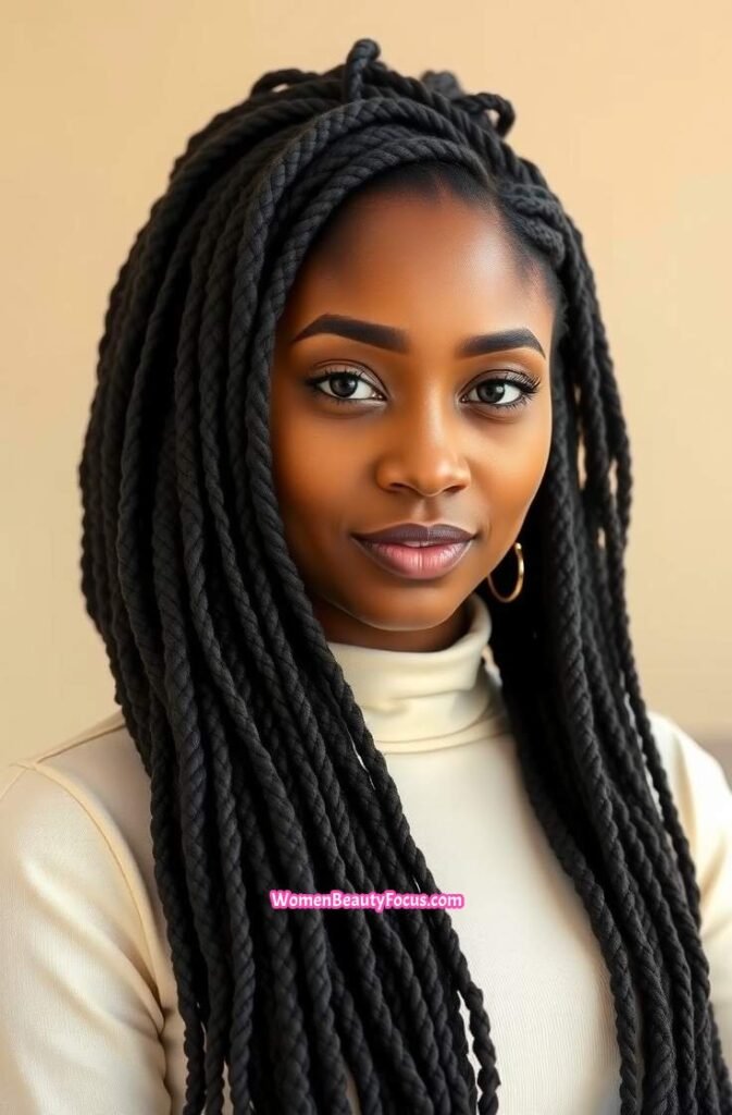 15. Jumbo Locs with Tapered Ends FrontStraight View