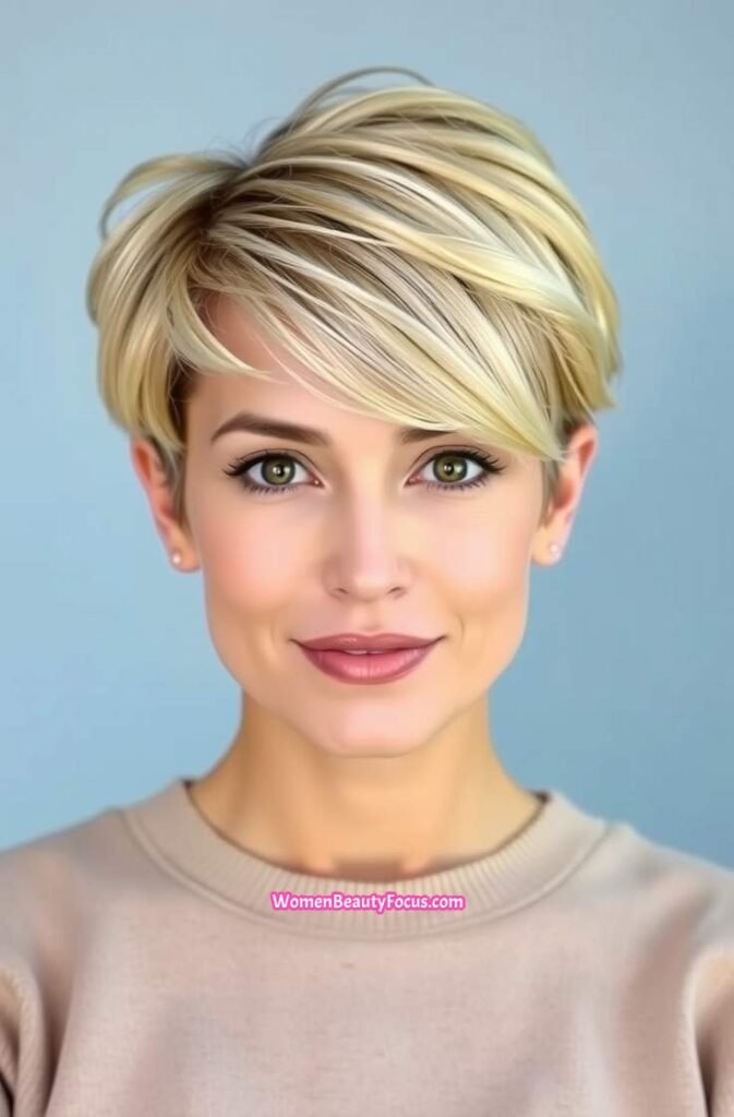 15. Layered Pixie with Feathered Ends Front View