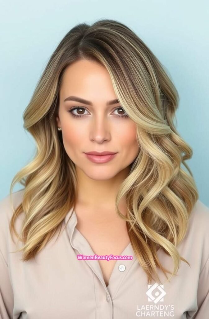 15. Loose Waves with Soft Highlights FrontStraight View