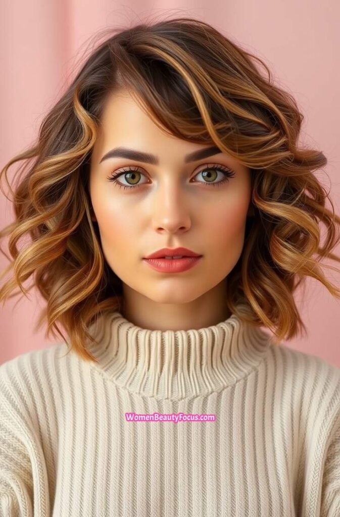 15. Shaggy Bob with Layered Soft Curls FrontStraight View