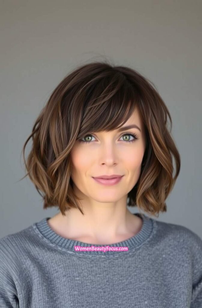 15. Textured Bob with Volume FrontStraight View
