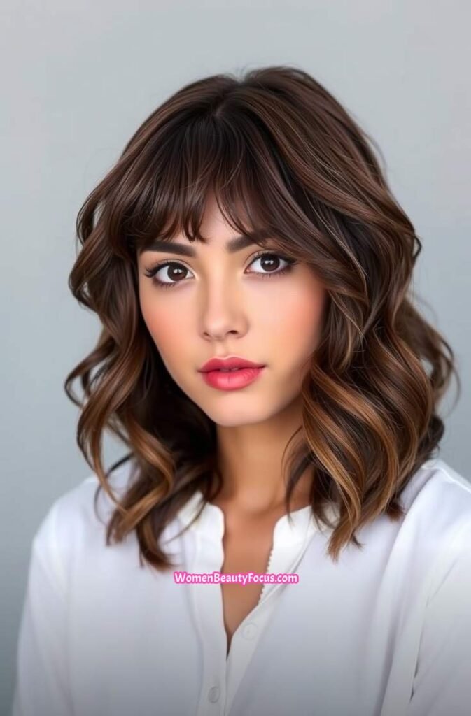 15. Wavy Bixie with Side Swept Bangs FrontStraight View