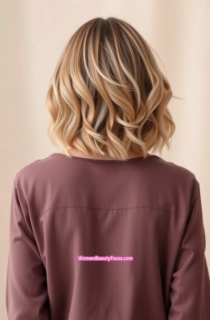 16. Back View of Shaggy Bob with Gentle Layers Back View